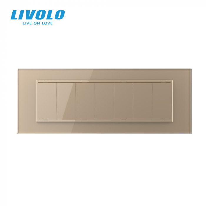 Intrerupator mecanic 7 posturi cap scara ,7M, cu rama sticla Livolo [3]