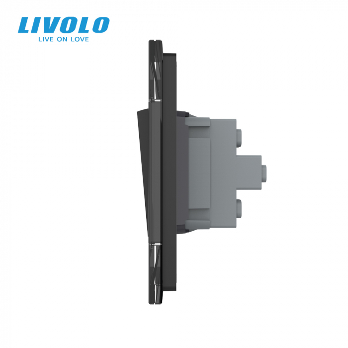 Intrerupator mecanic cap scara 4 posturi cu rama sticla 6/7 M Livolo [2]