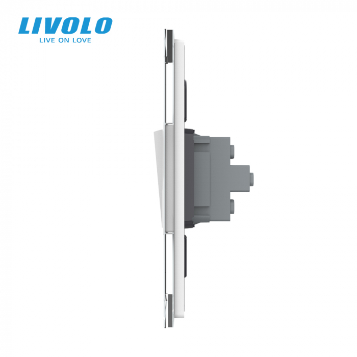Intrerupator mecanic cap-scara 1M Livolo cu panou sticla standard italian Livolo [2]