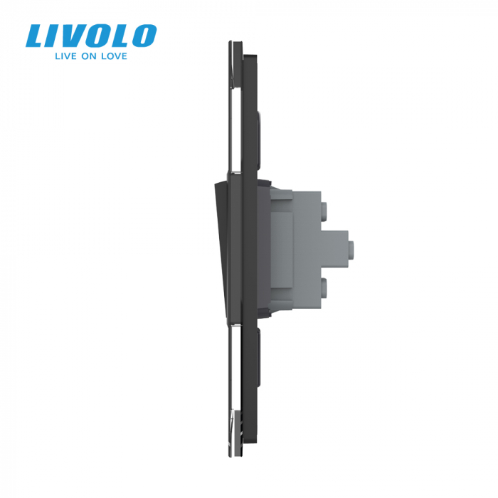 Intrerupator mecanic cap-scara 1M Livolo cu panou sticla standard italian Livolo [2]