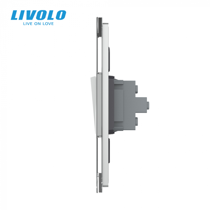 Intrerupator mecanic cap-scara 1M Livolo cu panou sticla standard italian Livolo [4]