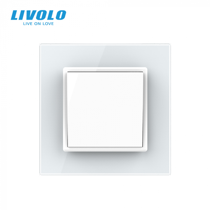 Intrerupator mecanic cap-scara simplu Livolo cu panou din sticla model nou [2]