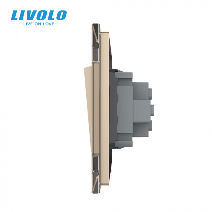 Intrerupator mecanic cap-scara simplu Livolo cu panou din sticla model nou [2]