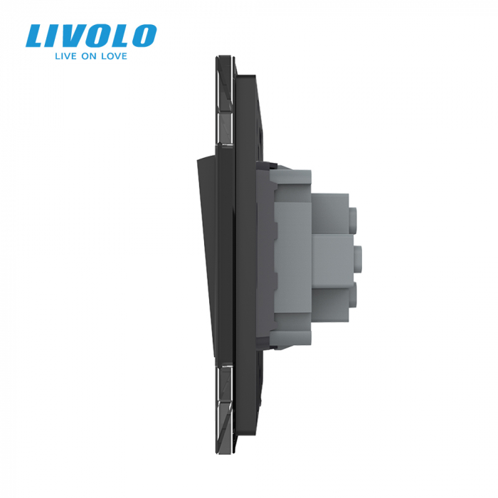 Intrerupator mecanic cap-scara simplu Livolo cu panou din sticla model nou [2]