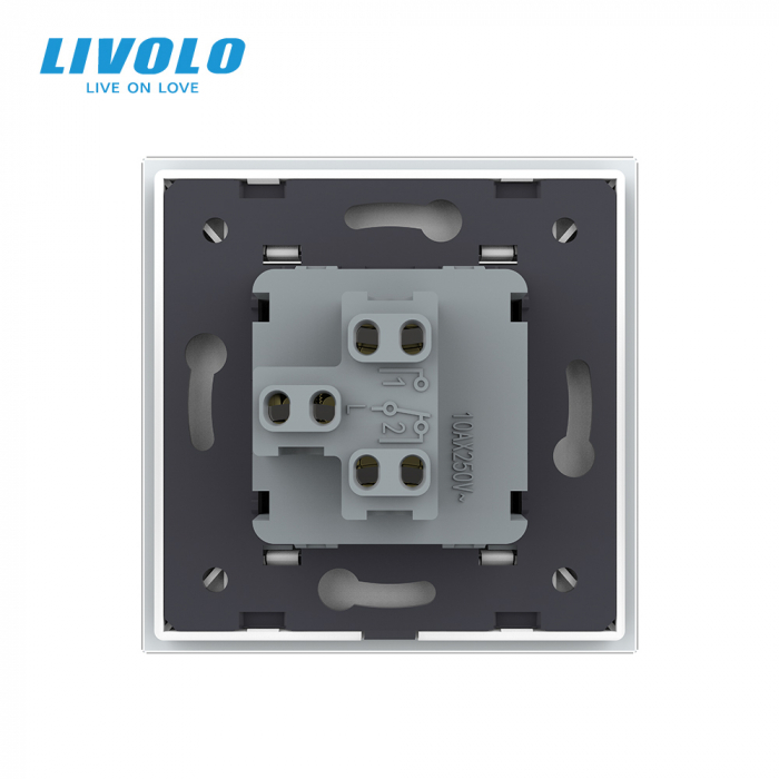 Intrerupator mecanic cap-scara simplu Livolo cu panou din sticla model nou [3]