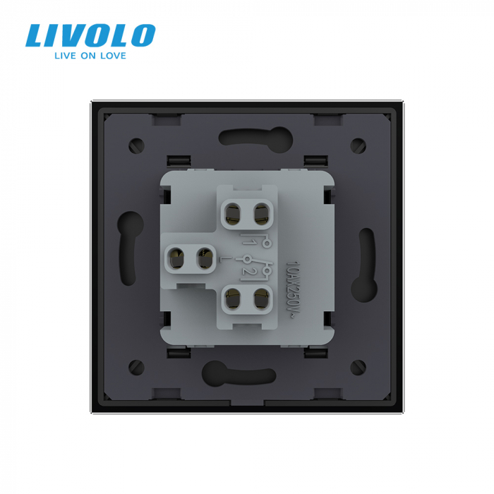Intrerupator mecanic cap-scara simplu Livolo cu panou din sticla model nou [4]