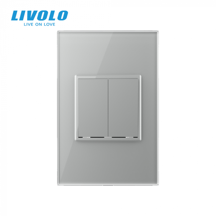 Intrerupator mecanic dublu cap scara 2M, Standard italian Livolo [3]