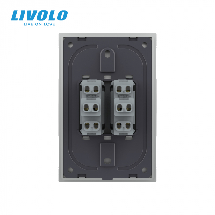 Intrerupator mecanic dublu cap scara 2M, Standard italian Livolo [4]