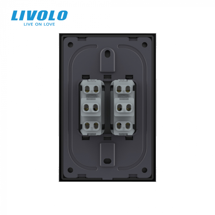 Intrerupator mecanic dublu reset/revenire 2M, Standard italian Livolo [4]