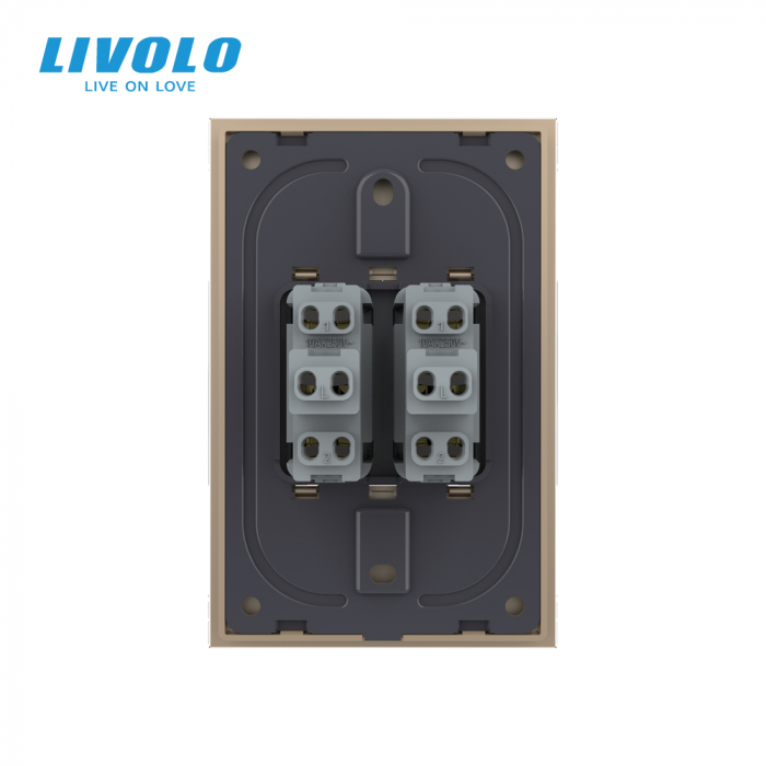 Intrerupator mecanic dublu reset/revenire 2M, Standard italian Livolo [4]