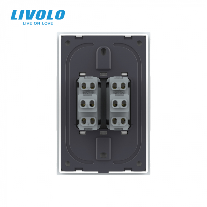 Intrerupator mecanic dublu reset/revenire 2M, Standard italian Livolo [4]