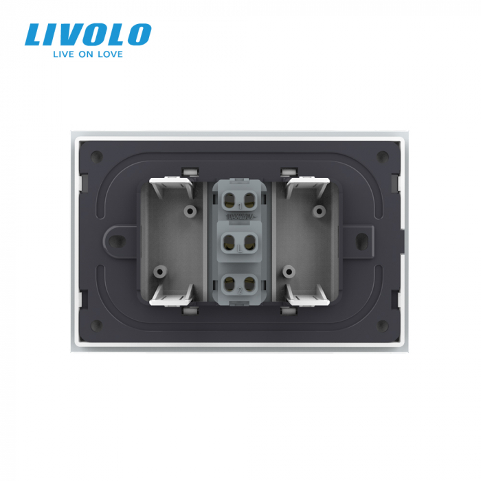 Intrerupator mecanic simplu cap scara 3M, cu rama sticla Livolo [4]