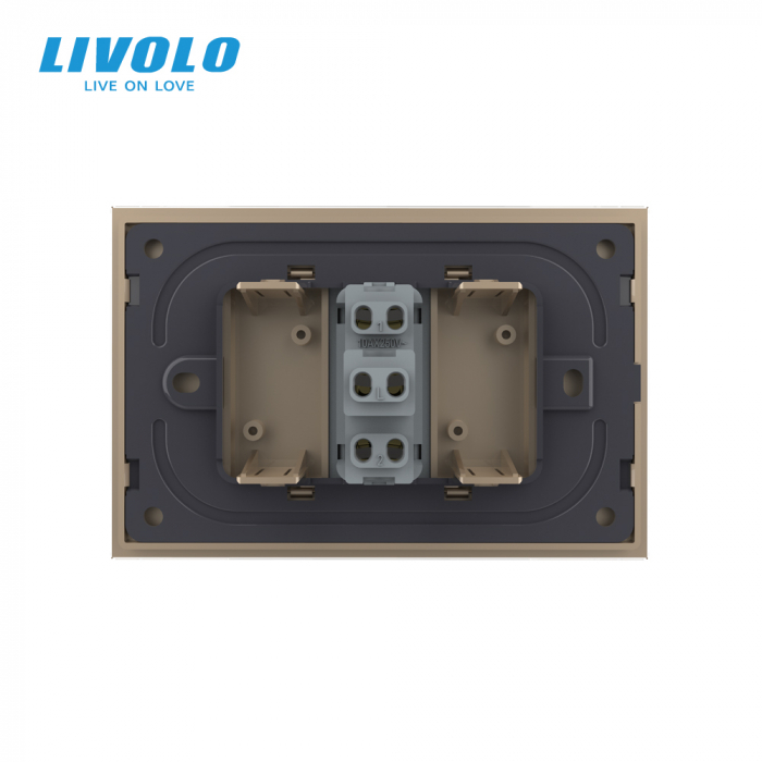 Intrerupator mecanic simplu cap scara 3M, cu rama sticla Livolo [4]