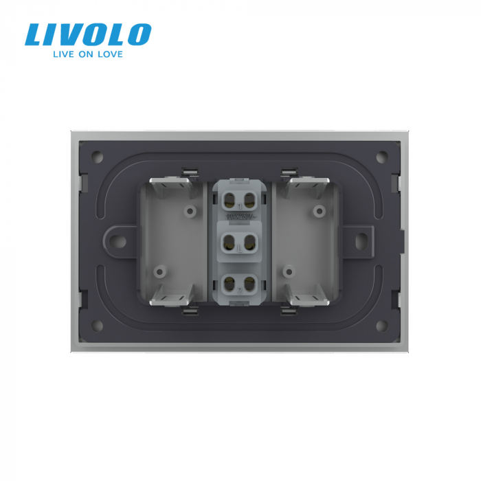 Intrerupator mecanic simplu cap scara 3M, cu rama sticla Livolo [4]