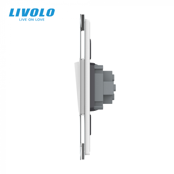Intrerupator mecanic simplu reset/revenire 2M, Standard italian Livolo [2]