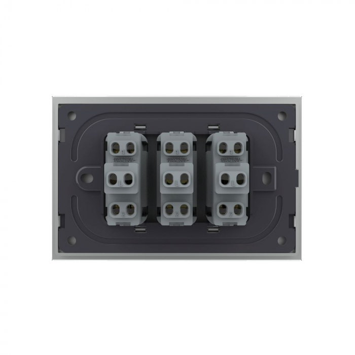 Intrerupator mecanic triplu 3M, cap scara cu rama sticla Livolo [4]