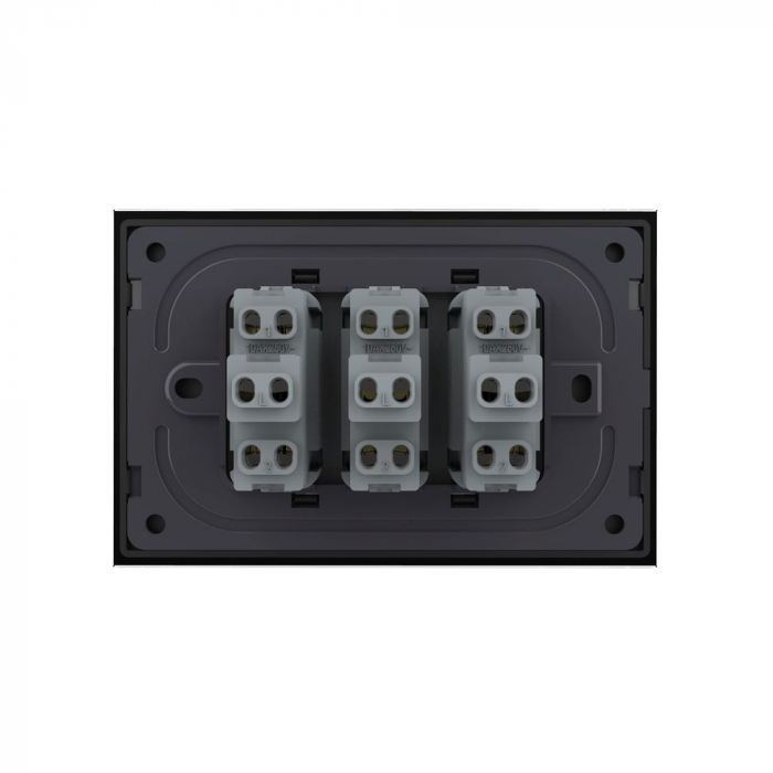 Intrerupator mecanic triplu cap scara 3M, cu rama sticla Livolo [4]