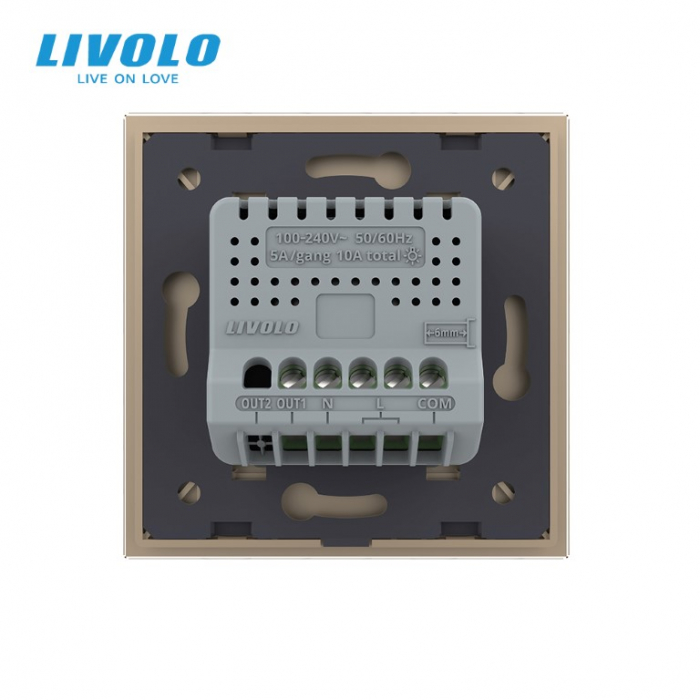 Intrerupator simplu cap scara/cruce wireless cu touch Livolo serie noua [2]