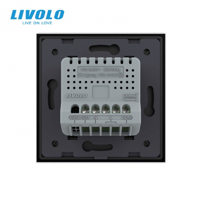 Intrerupator simplu cap scara/cruce wireless cu touch Livolo serie noua [2]