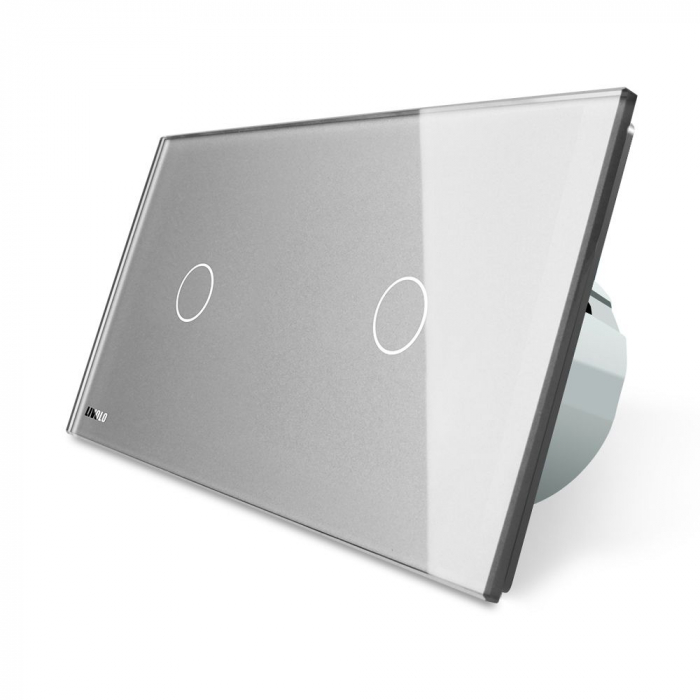 Intrerupator simplu+simplu Livolo, wireless cu panou din sticla [1]