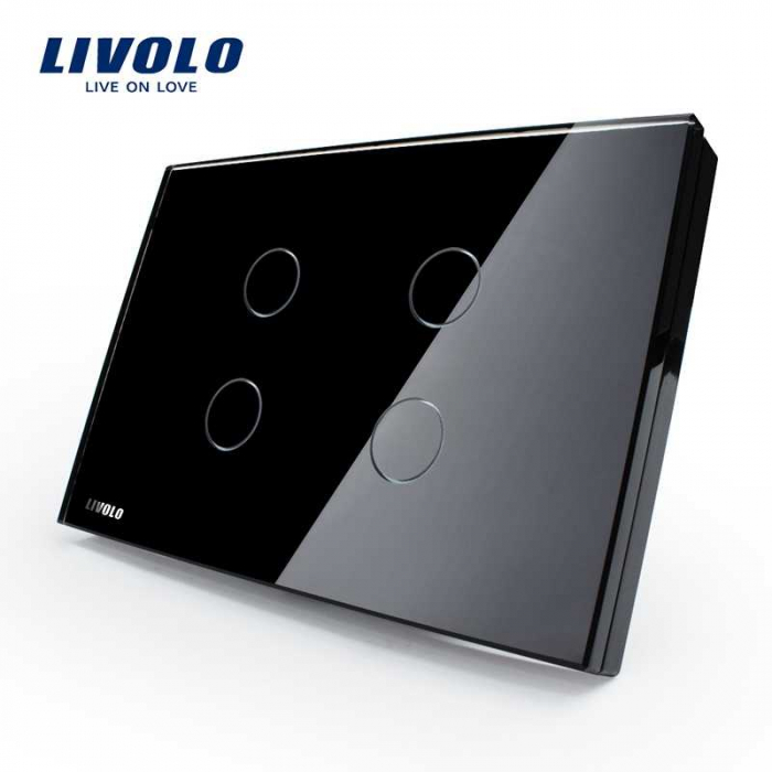 Intrerupator tactil cvadruplu Livolo din sticla – standard italian [1]