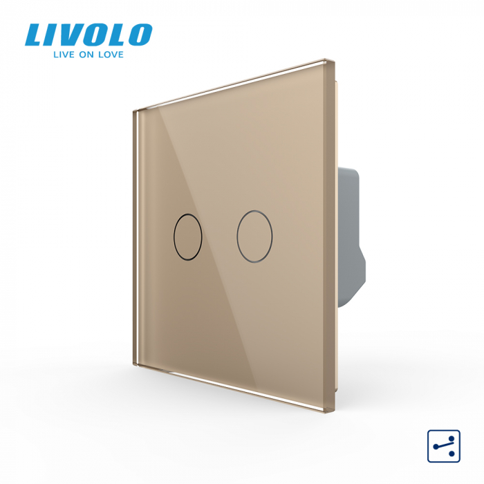 Intrerupator tactil dublu cap scara/cruce Livolo serie noua [1]