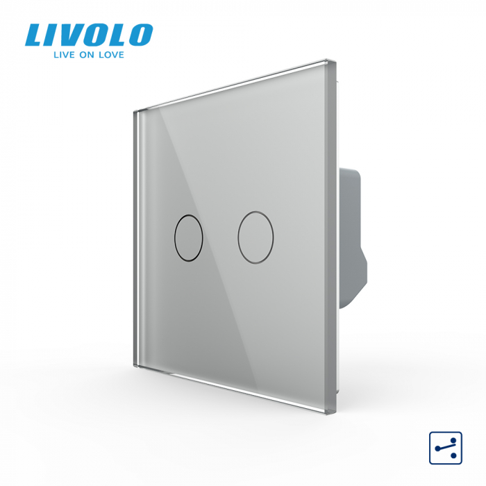 Intrerupator tactil dublu cap scara/cruce Livolo serie noua [1]