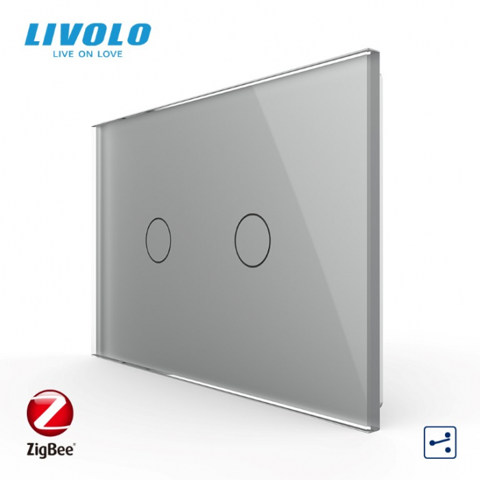 Intrerupator tactil dublu cap scara/ cruce zigbee Livolo,standard italian control din aplicatia mobila [1]
