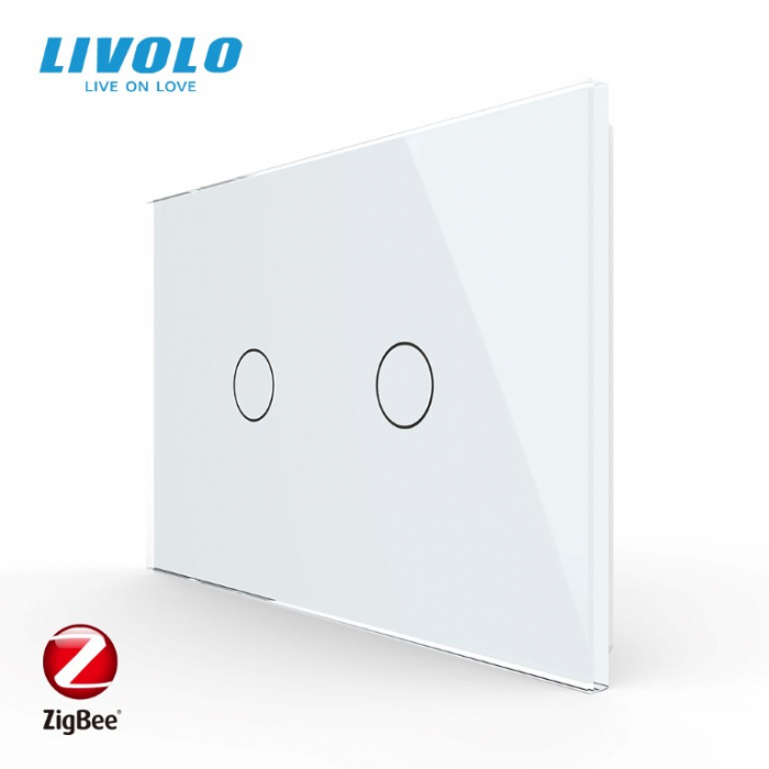 Intrerupator tactil DUBLU protocol zigbee Livolo,standard italian control din aplicatia mobila [2]