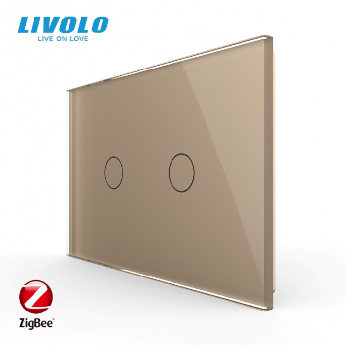 Intrerupator tactil DUBLU protocol zigbee Livolo,standard italian control din aplicatia mobila [1]