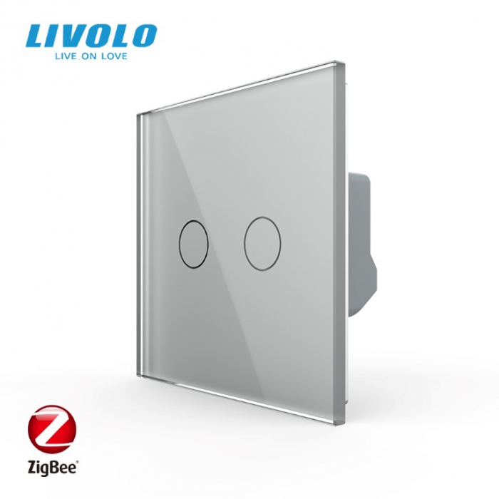 Intrerupator tactil dublu zigbee cu control din aplicatia Livolo serie noua [1]
