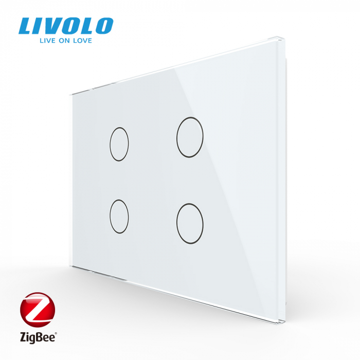 Intrerupator tactil Livolo qvadruplu cap scara/cruce ZIGBEE standard italian serie noua [2]