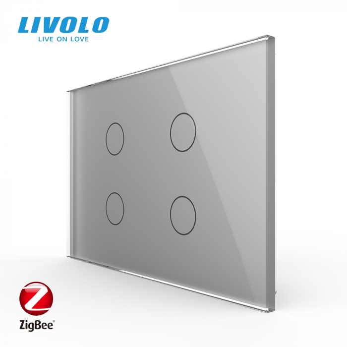 Intrerupator tactil Livolo qvadruplu cap scara/cruce ZIGBEE standard italian serie noua [1]