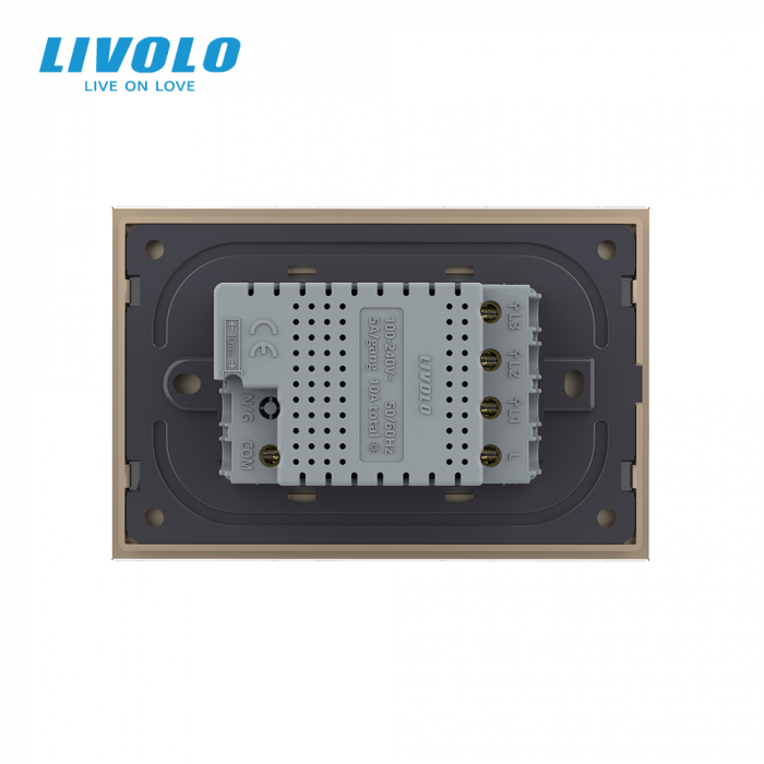 Intrerupator tactil Livolo triplu cap scara/cruce protocol ZIGBEE standard italian serie noua [2]