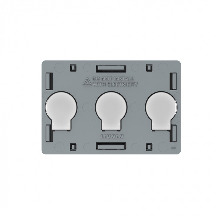 Intrerupator tactil Livolo triplu cap scara/cruce standard italian serie noua [2]