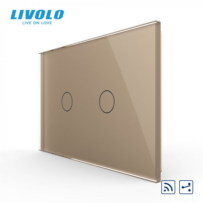 Intrerupator tactil dublu cap scara/cruce wireless Livolo,standard italian -serie noua [1]