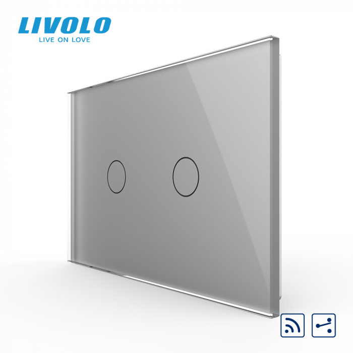 Intrerupator tactil dublu cap scara/cruce wireless Livolo,standard italian -serie noua [1]