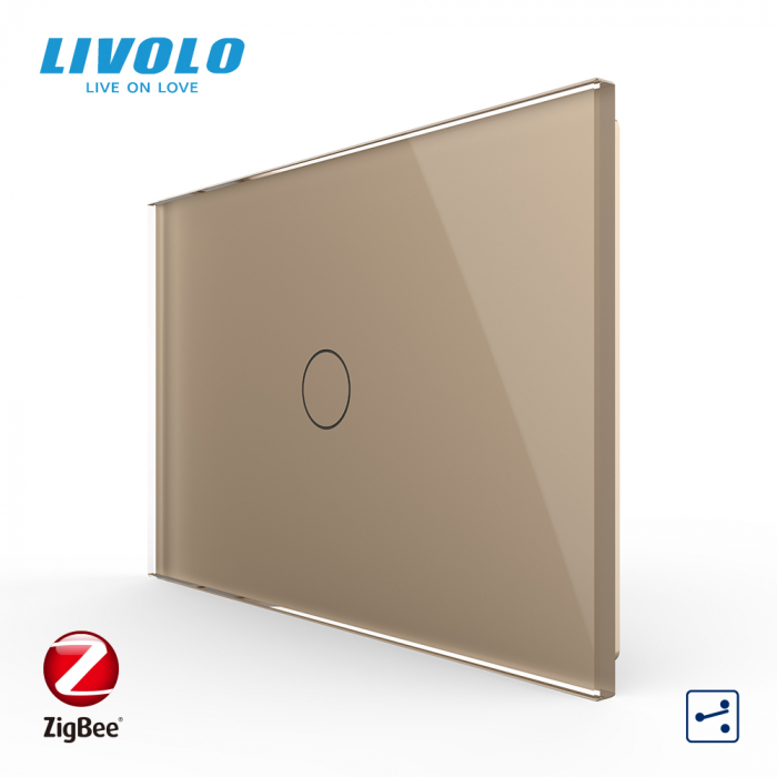 Intrerupator tactil simplu cap scara/cruce zigbee Livolo,standard italian -serie noua [1]