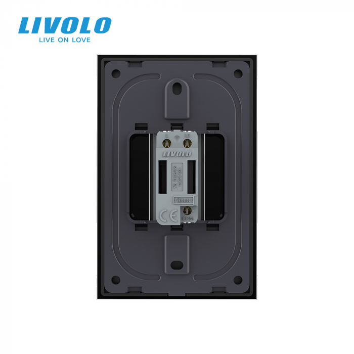 Intrerupator tactil simplu cap scara zigbee cu rama din sticla 1M Livolo [3]