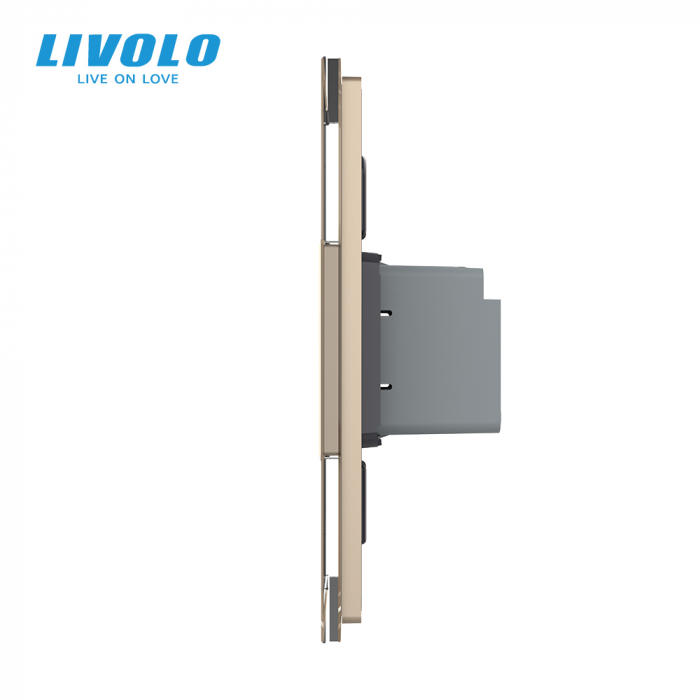 Intrerupator tactil simplu cap scara zigbee cu rama din sticla 1M Livolo [2]