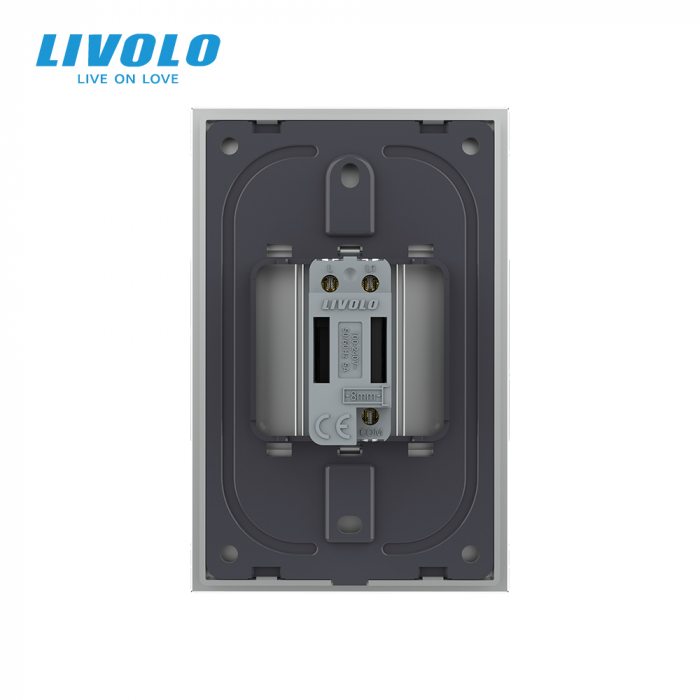 Intrerupator tactil simplu cap scara cu rama din sticla 1M Livolo [3]