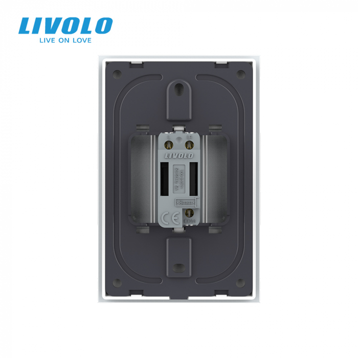 Intrerupator tactil simplu cap scara cu rama din sticla 1M Livolo [4]