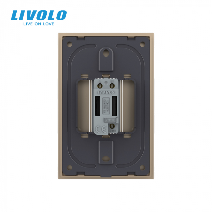 Intrerupator tactil simplu cap scara zigbee cu rama din sticla 1M Livolo [3]