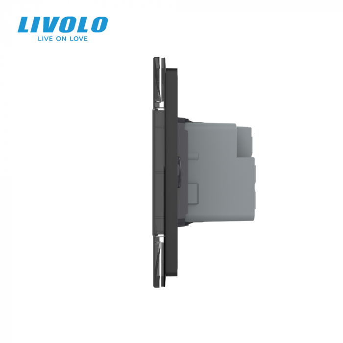 Intrerupator tactil simplu + Intrerupator tactil simplu, 4M, cu rama sticla crystal Livolo [2]