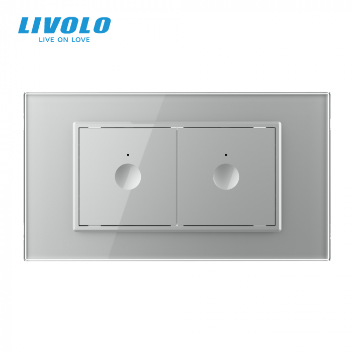 Intrerupator tactil simplu cap scara + Intrerupator tactil simplu cap scara, 4M, cu rama sticla crystal Livolo [3]