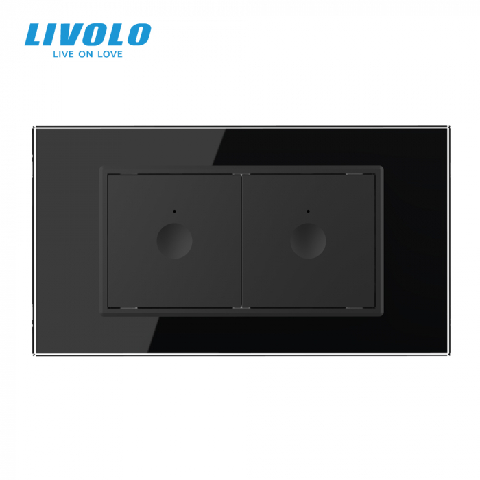 Intrerupator tactil simplu + Intrerupator tactil simplu, 4M, cu rama sticla crystal Livolo [3]