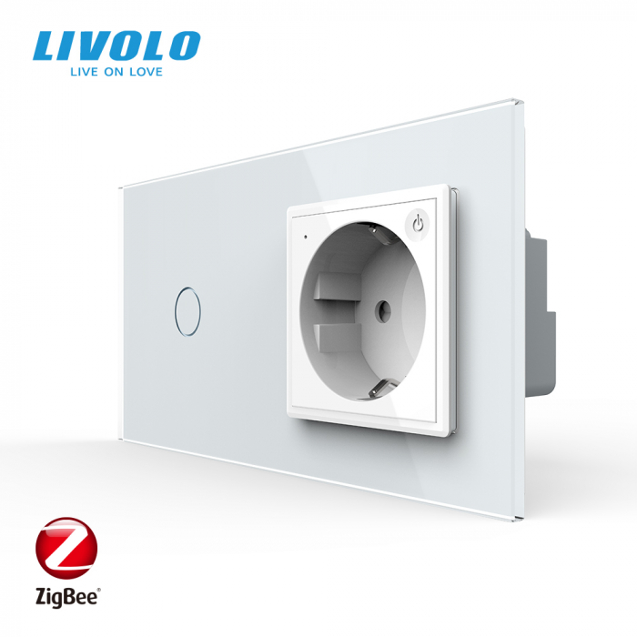 Intrerupător tactil simplu ZIGBEE si priză smart cu control vocal/aplicatia mobila Livolo [3]