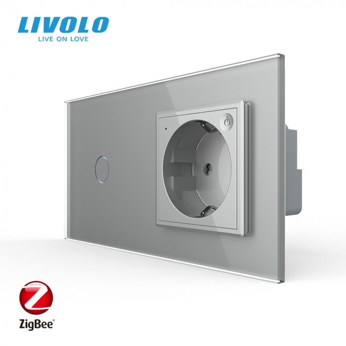 Intrerupător tactil simplu ZIGBEE si priză smart cu control vocal/aplicatia mobila Livolo [3]