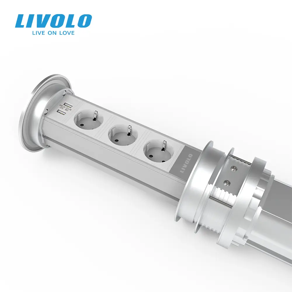 Livolo Priza smart incorporabila , retractabila, control din aplicatie 2x usb si 2x priza schuko [2]