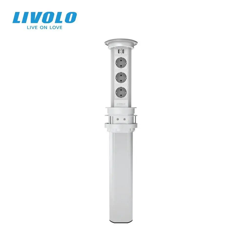 Livolo Priza smart incorporabila , retractabila, control din aplicatie 2x usb si 2x priza schuko [4]